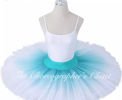 Pro Aqua Mint Green Ombre Ballet Tutu Skirt Costume Layer XS