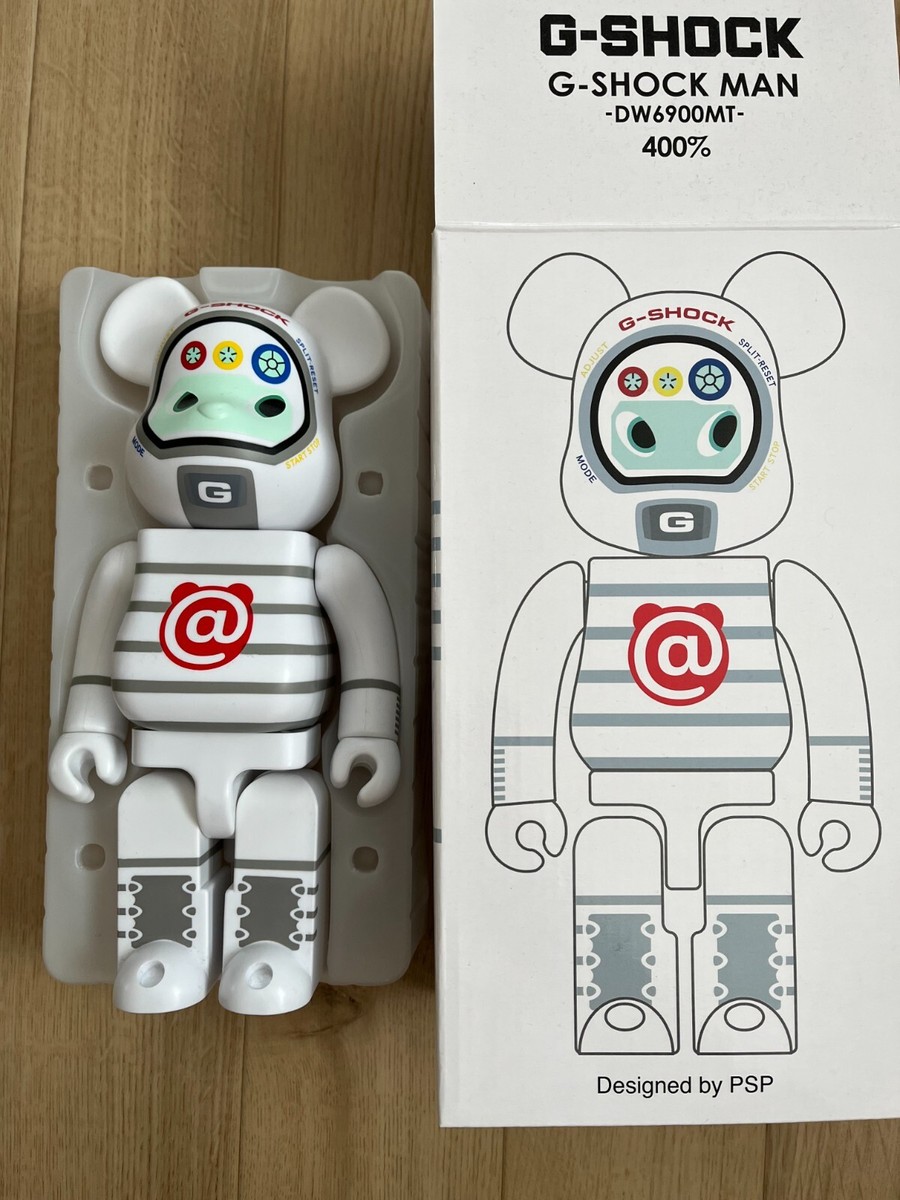 Bearbrick Be@rbrick 400% Medicom Toy G-SHOCK MAN Black White | eBay