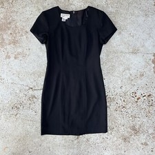 Vintage 90s Blk Mini Dress Short Sleeve Size S Grunge Dark Academia Whimsigoth