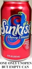 Sunkist Cherry LimeAid USA 2011 12oz UNOPENED EMPTY Beach Boys Good Vibrations
