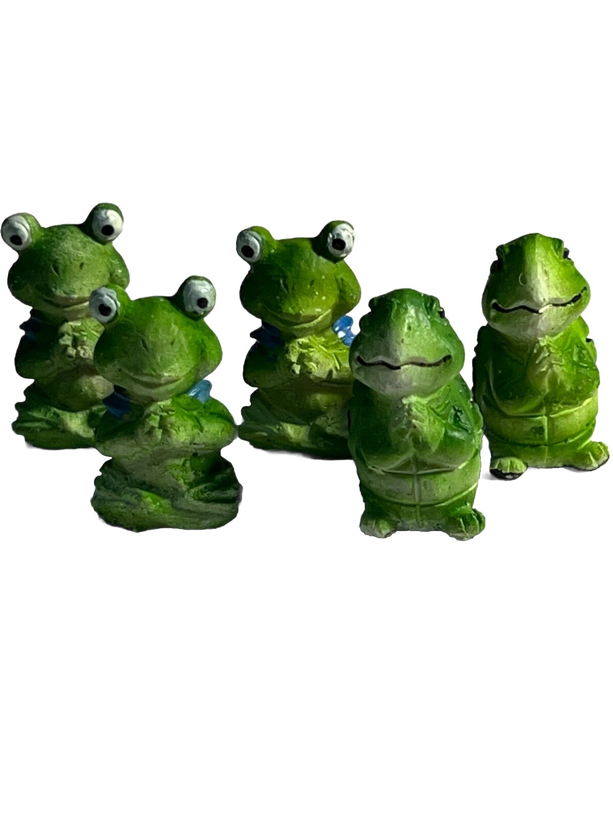 Beautiful Christmas Ornament Animals Frogs Green Decor Blue Tie Cute Minis