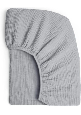 Lulumoon Muslin Fitted Crib Standard  Mattress Sheet 28'' 52'' Elephant Gray 