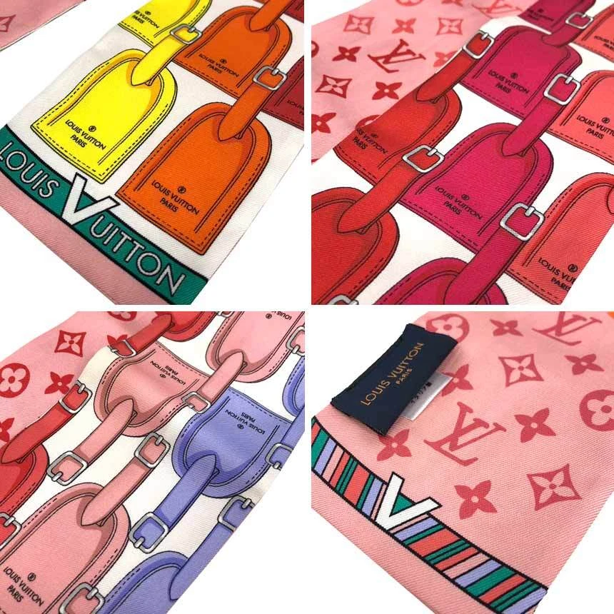 LOUIS VUITTON Scarf Silk Bandeau My LV Tag Multi Color M77677  