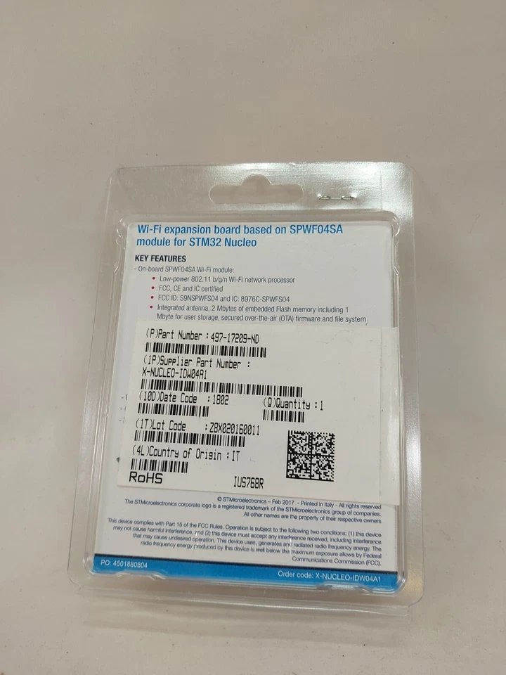X-NUCLEO-IDW04A1 | Placa de expansión WiFi | Antena SMD | STM32 Nucleo | Arduino Foto 2 de 4