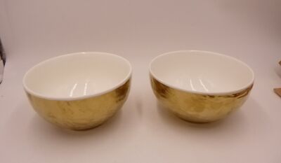 Yedi Houseware s 5.5'' Bowls Gold and White set 2 small Yako