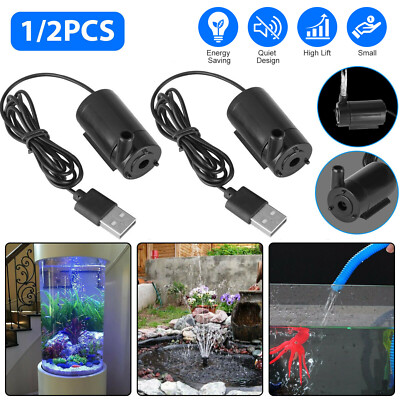 #ad #ad Small Water Pump Mini Mute Submersible USB 5V 1M Cable Garden Home Fountain Tool $7.48