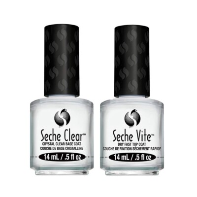 Seche Vite Dry Fast Top Coat/Seche Clear Crystal Clear Base Coat Duo