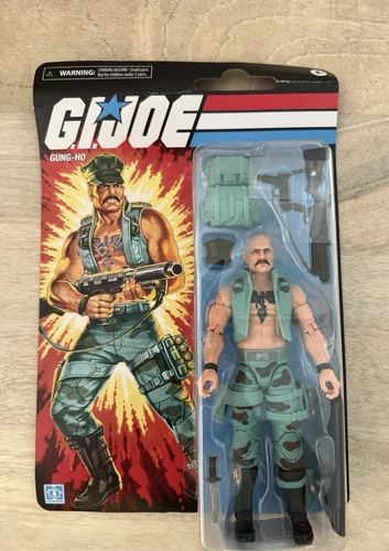 GI Joe Gung-Ho Action Figure Hasbro w/ Backpack Gun Knife Boxed