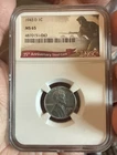 1943-D Lincoln Steel Cent  MS65 NGC 75th Anniversary Label