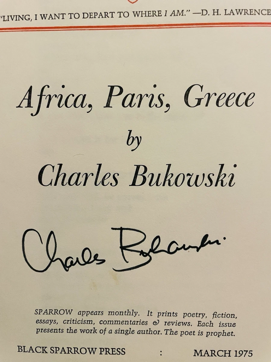 Bukowski Signed Antiquarian & Collectible Books for sale - eBay