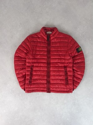 Stone Island Garment Dyed Daunenjacke Winterjacke Pufferjacke Rot Burgundyrot L