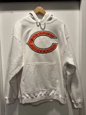 Reebok Chicago Bears NFL Hoodie L Y2K Embroidered White Big C Logo