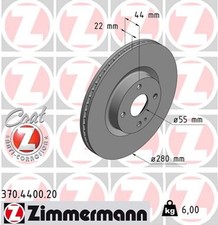 2x ZIMMERMANN Bremsscheibe COAT Z 370.4400.20 für FIAT MAZDA MX 124 ND Spider 4