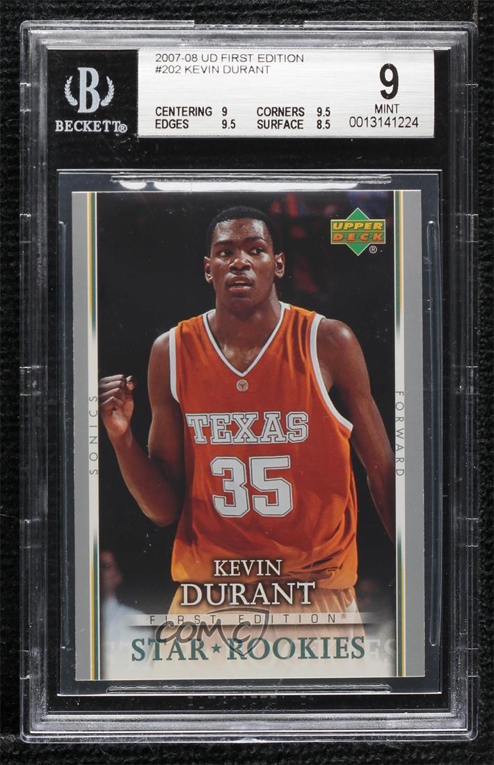 2007-08 Upper Deck First Edition Star Rookies Kevin Durant #202 BGS 9 MINT 4vc