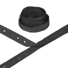 Plastic Snap Buttons, 2 Yards Plastic Snaps [Black, 36mm Spacing]