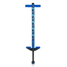 Flybar Jolt Pogo Stick for Kids, Perfect Beginners w/ Blue Camo