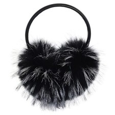 Women's Faux Fur Ear Muffs For Winter Women - Warm Faux Fur Black and White