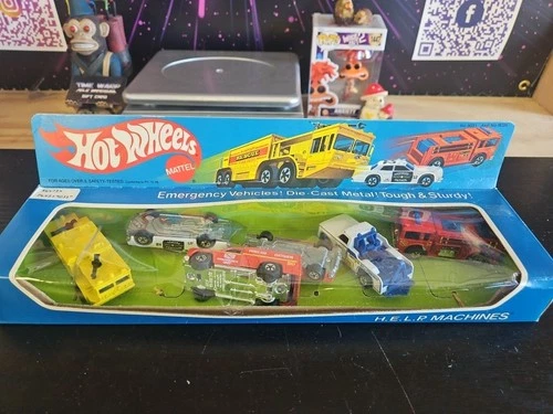 New ListingVintage 1981 Hot Wheels Help Machines 6 Pack Vintage Die Cast Vehicles New