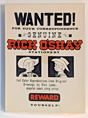 Vintage Rick O'Shay Comic Strip Stationery Set by Stan Lynde - Rare USED
