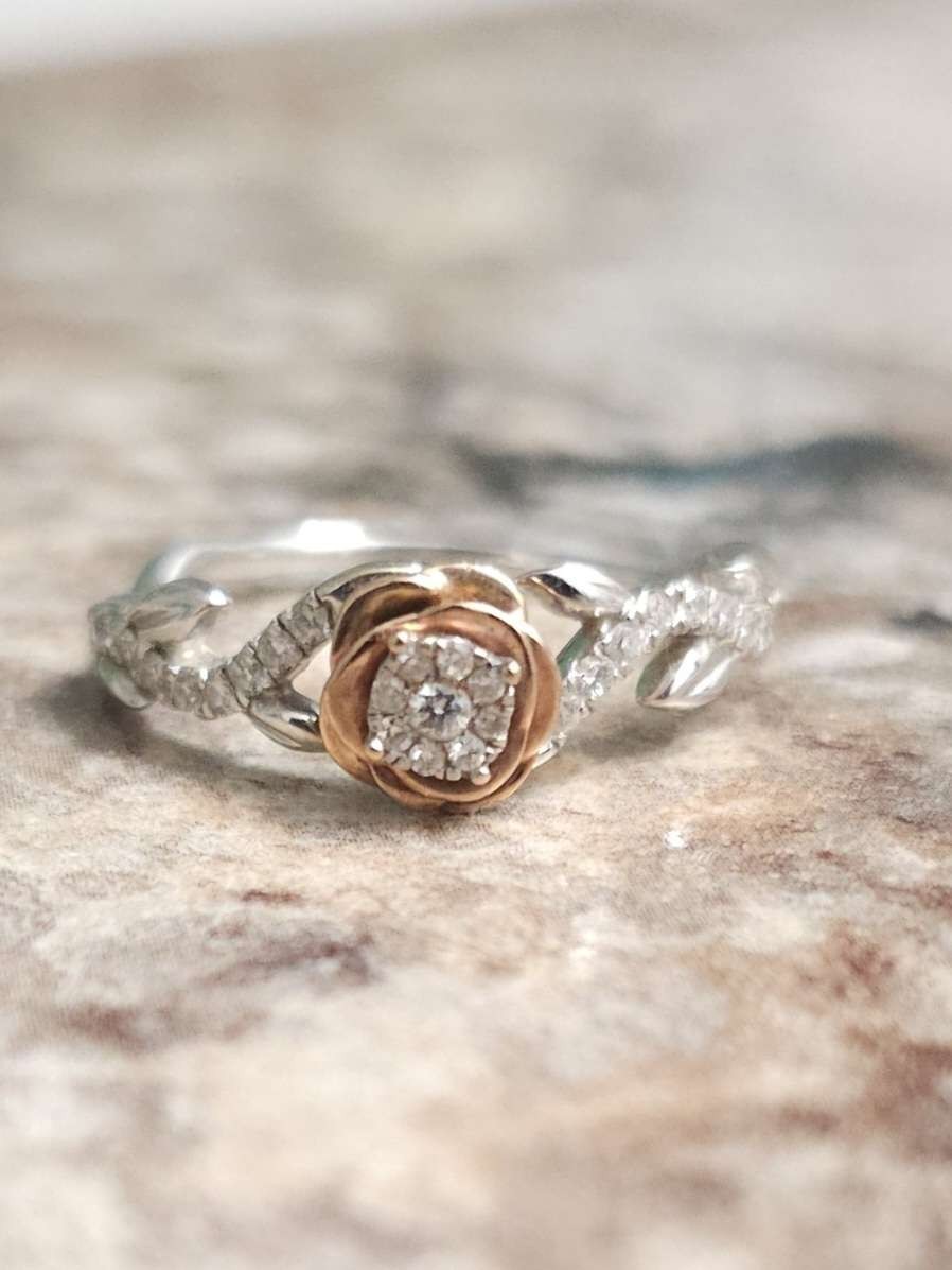 Enchanted Disney Fine Jewelry 14K White Gold and Rose Gold 1/4