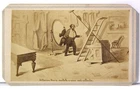 ca1863 CIVIL WAR CDV PHOTO EDITORIAL CARTOON JEFF DAVIS FACING A HANGMAN'S NOOSE