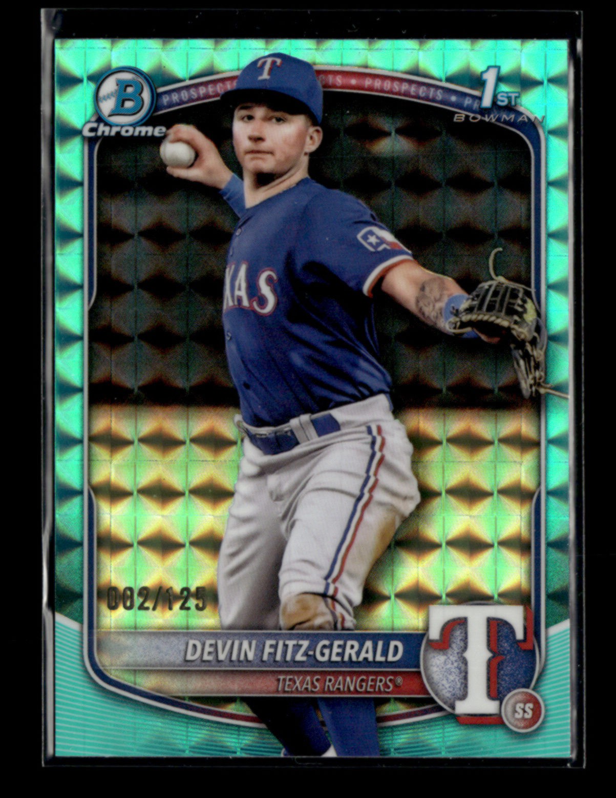 Devin Fitz-Gerald 2025 Bowman Chrome 1st Aqua Geometric 002/125 Prospects[don107