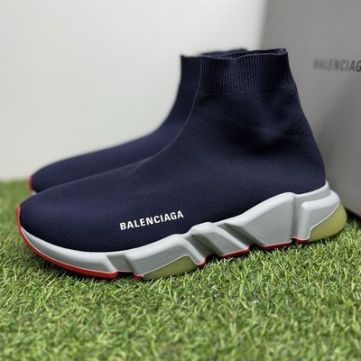 Size 42 (9 US) Balenciaga Speed Trainer Navy Red BRAND NEW