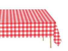 2 Pack Rectangular Plastic Tablecloth Red and White Checkered Picnic Table Cover
