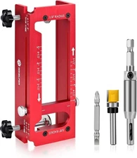 Door Hinge Jig, Aluminum Alloy Door Hinge Template Kit for Router, Adjustable
