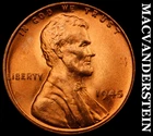 1945 Lincoln Wheat Cent- Red- Choice Gem Brilliant Uncirculated Luster #J7271
