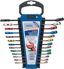 Coloured Combination Spanner Set Draper 23017 Expert Hi-Torq Colour Metric 13PC