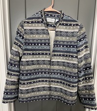 Alfred Dunner Petite Blazer 12P Striped , Beaded, Open Front , Lined.