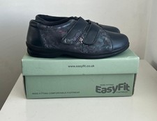 Easyfit Lisette Navy  Leather wide Fit Shoes Uk 7 In Box 
