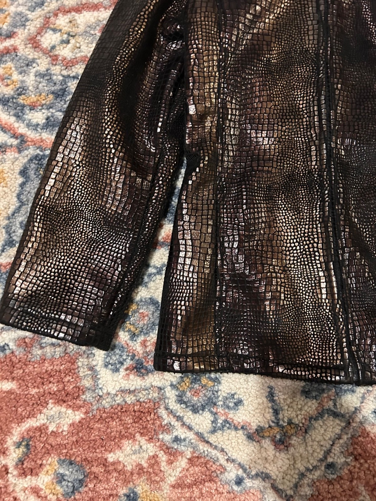 Ameri Mode Womens Jacket Snakeskin Black Zip Fron… - image 2