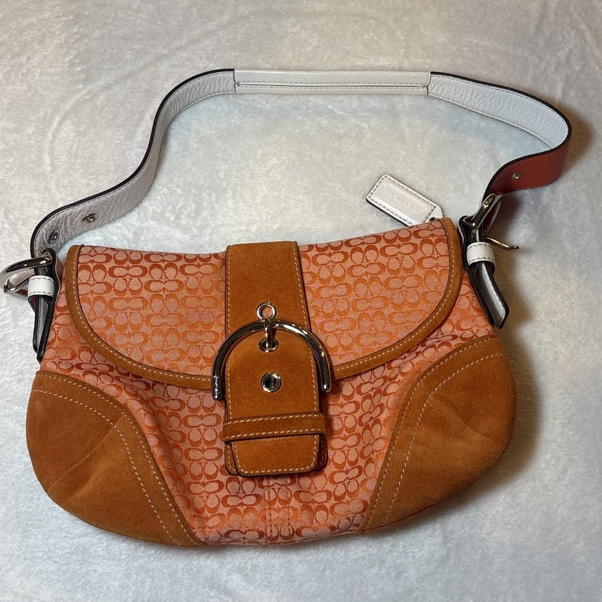 Coach Women's Suede Exterior Orange Bags & Handbags for Women for