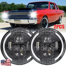 Pair 7 Round Projector Led Headlights Hilo Beam For Dodge Dart 64-1976 Raider