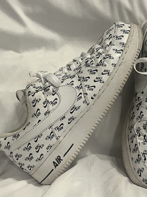 Nike Air Force 1 Low All Over Logo White Men's Size 9 AH8462-100