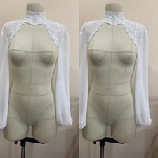 Wedding Jacket Lace Appliques Long Sleeves Bride Capes Formal Bridal Jacket