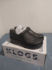 Klogs Footwear Black Tooled Leather 0066 Slip-on Clog. Women's Size 8.5. New.