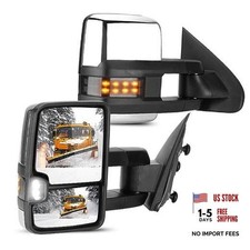 Heated Tow Mirrors Fit 2014-2018 for Chevy Silverado, for GMC Sierra 1500,