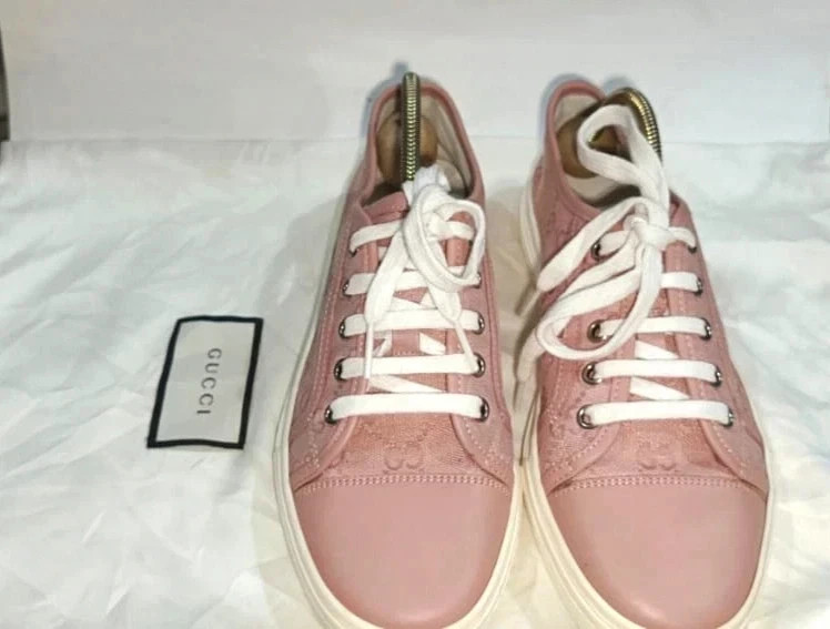 AUTHENTIC GUCCI TESS S GOMMA ROSE GG MONOGRAM SNEAKERS SIZE EU 37 thumbnail 7