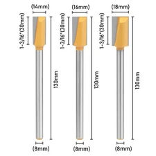 Woodworking Router Bit 8mm Shank Carbide Extended Bottom Cleaning 130mm Length