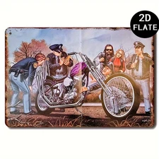 David Mann Motorcycle Rider Biker Tin Metal Signs Home Décor 8x12 