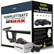 Für VOLVO V40 Fliessheck Typ 525 Anhängerkupplung starr +eSatz 13pol uni 12- AHK