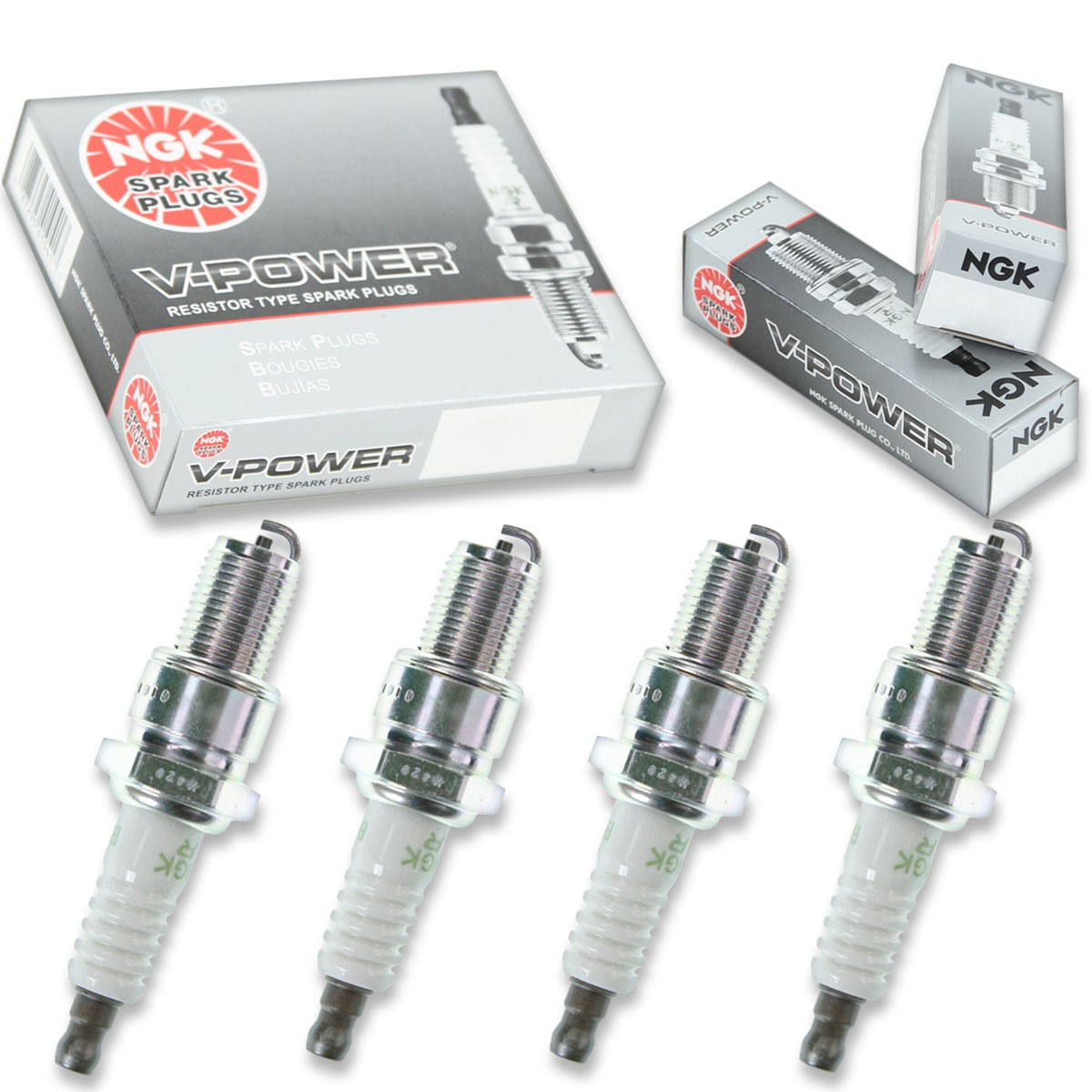 4pcs 03-04 Arctic Cat Mountain Cat 800 EFI 151 NGK V-Power Spark Plugs 800cc ok