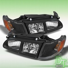 For 1993-1997 Toyota Corolla Black Headlights Wcorner Signal Lamps 4pcs