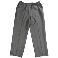 Alfred Dunner Women Gray Dress Pants Elastic Waist Size 14 USA Made Classic