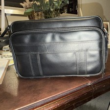 Digital Camera Case Shoulder Bag Black Faux Leather Padded Strap