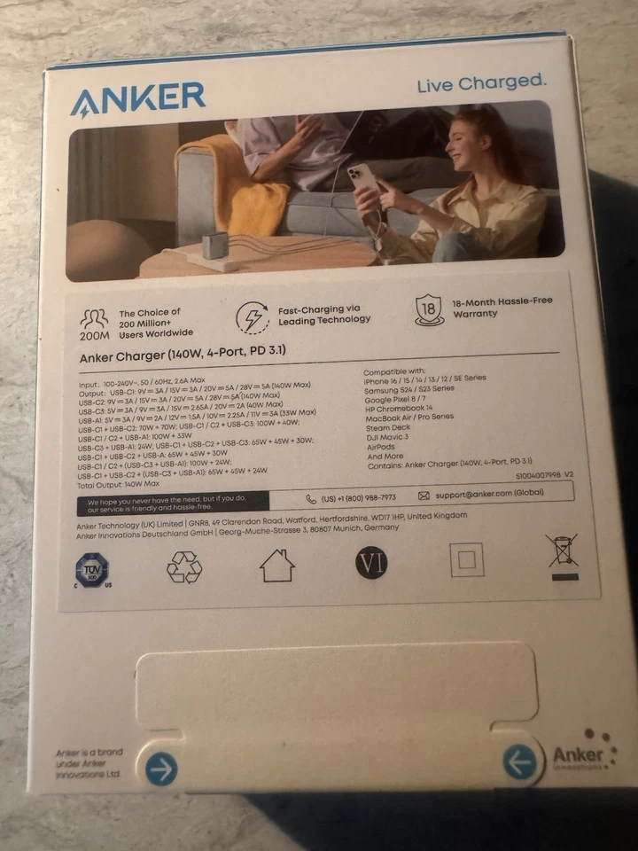 Bloque de carga Anker 140W 4 puertos con pantalla inteligente Foto 2 de 2