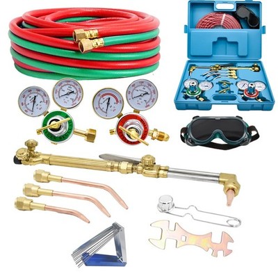 Cutting Torch Set Oxy Acetylene Kit, Portable Gas and...